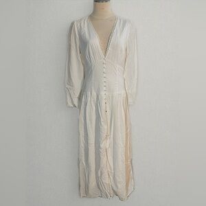 Reformation White Drop Waist Dress